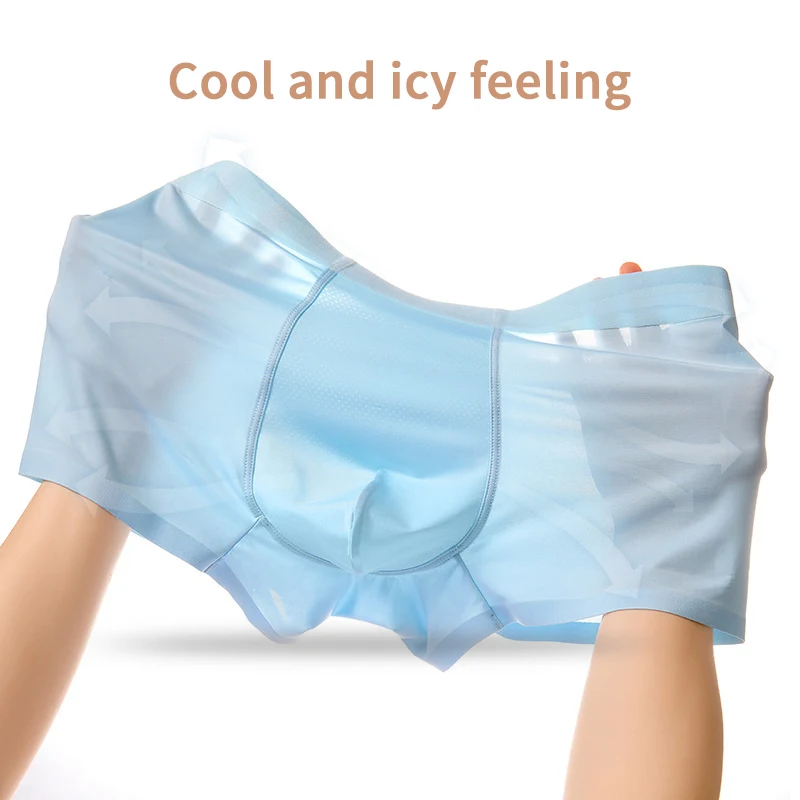 

Ice Silk Man Briefs Transparent Panties Underwear Men Slip summer Ultra-thin Breathable Briefs Mens Boxer Shorts Antibacterial