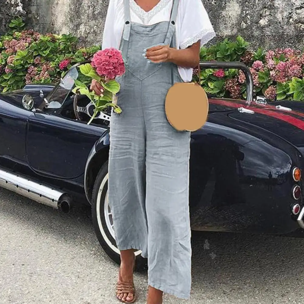 

Summer Jumpsuit Backless Thin Jumpsuit Pure Color Sling Jumpsuit
