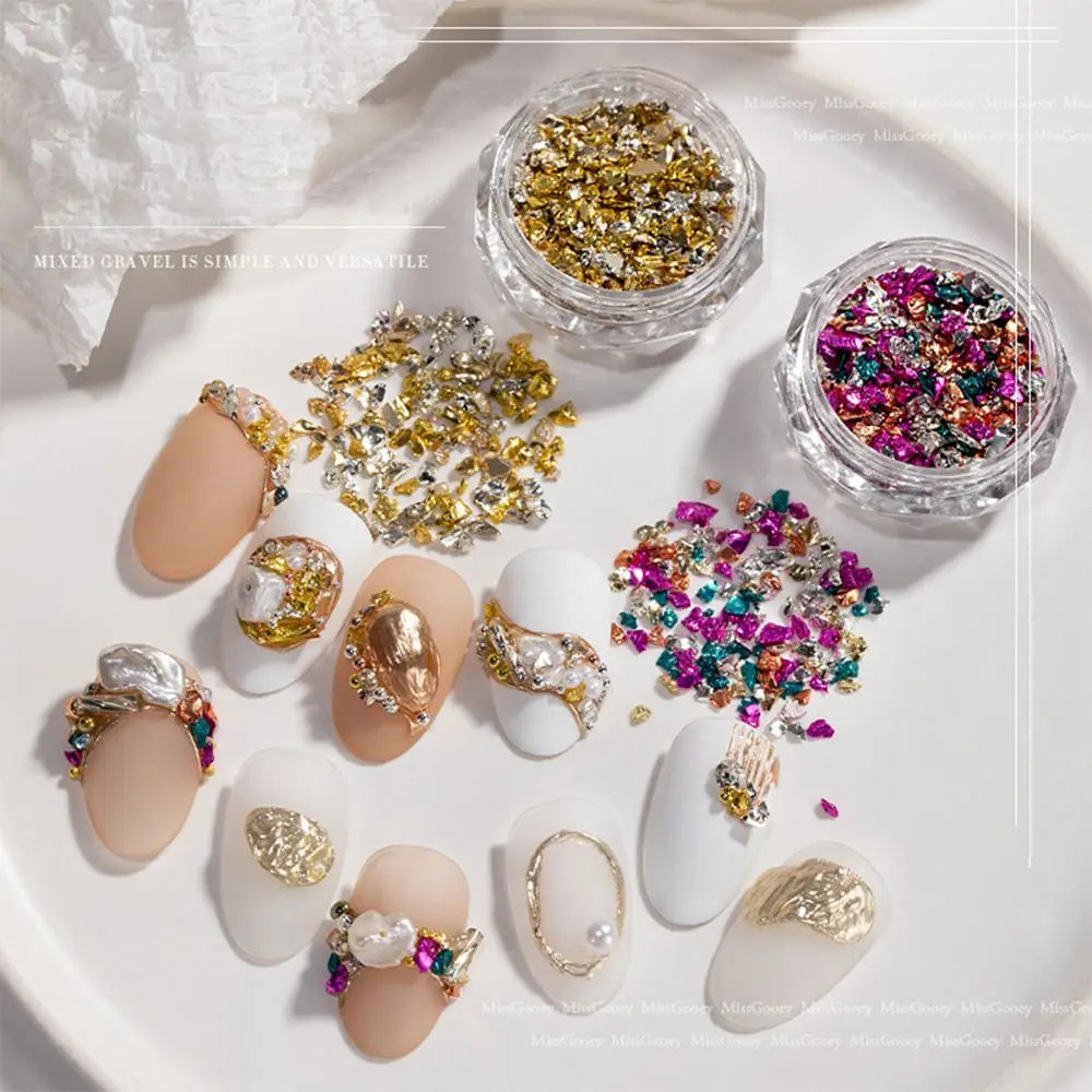 

Colorful Women Manicure Colorful DIY Trendy Nail Art Decoration Nail Rhinestones Crushed Stone Gravel Nail Charms