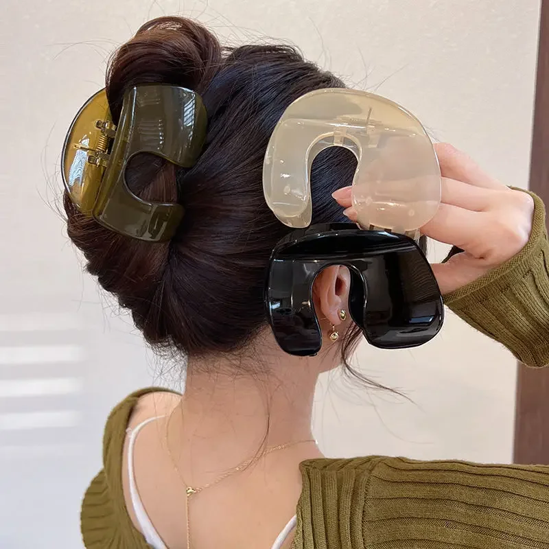 Женская большая заколка для волос желейные цветные заколки элегантные модные