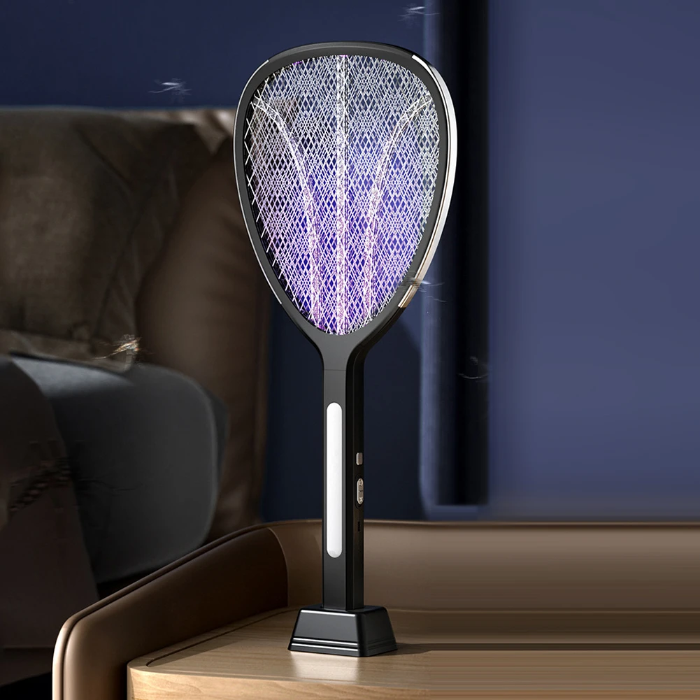 Handheld/Standable Electric Mosquitoes Swatter Rechargeable No Radiation Bugs Zappers for Living Room Bedroom Mosquito killer