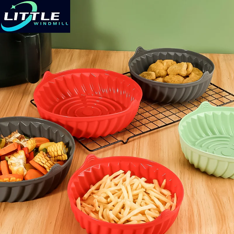 

Air Fryers Oven Baking Tray Fried Pizza Chicken Basket Mat Airfryer Silicone Pot Round Square Replacemen Grill Pan Accessories