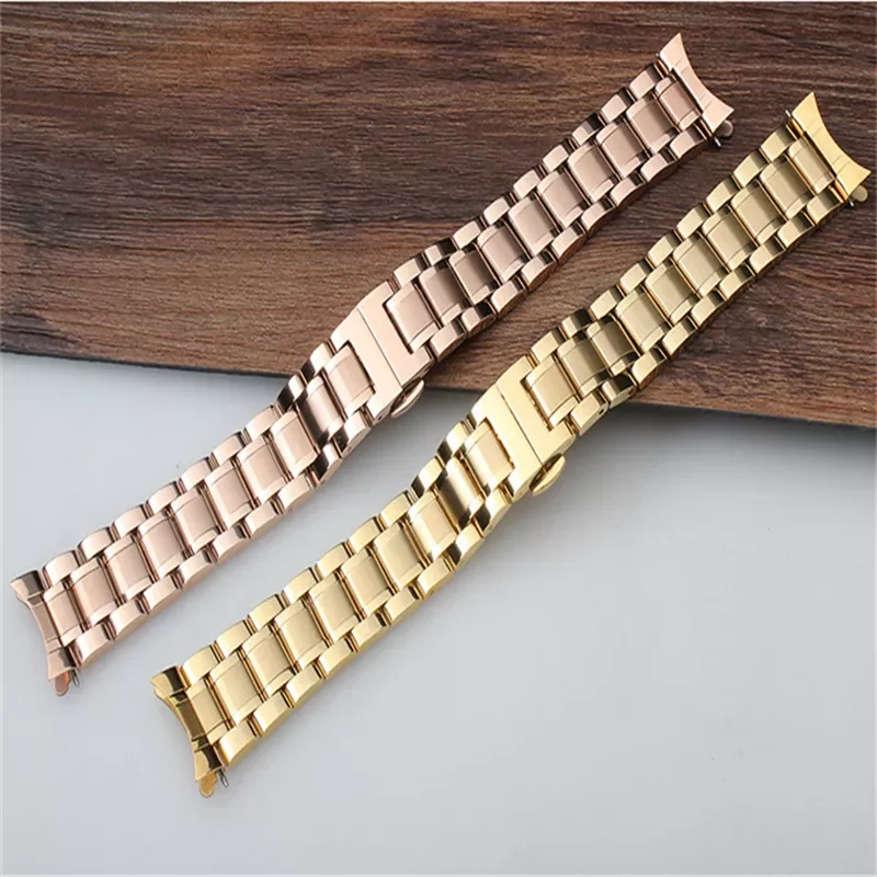 12/14/15/16/17/18/19/20/21/22/23/24mm Watch Band Strap Stainless Steel Watchband Bracelet with Hollow arc interface