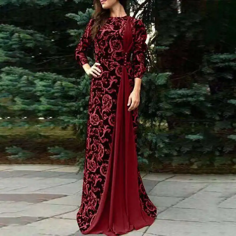Женское мусульманское платье-Кафтан WEPBEL, Турецкая хиджаба, длинный рукав Абая, большие размеры