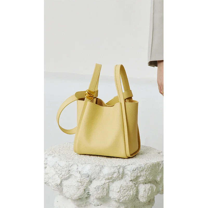 

Luxury Brand Designer Shoulder Bag Leather Shopping Handbag Women Leather Tote 2 in 1Crossbody Bag Women Soft Cowhide Bucket Bag