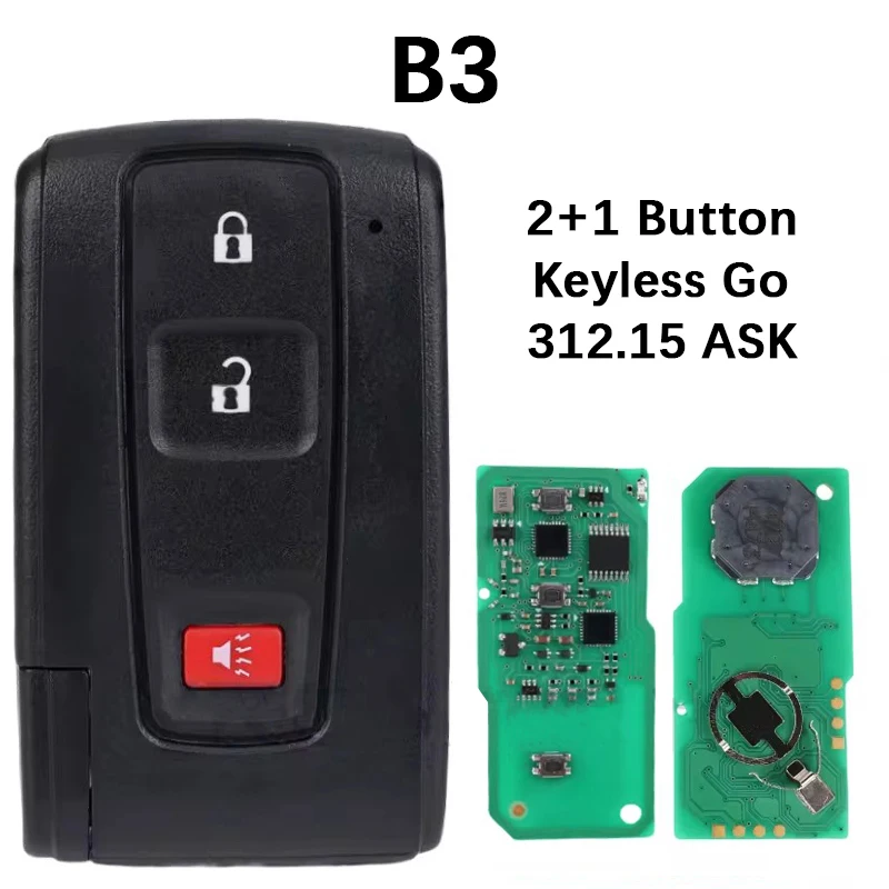 

CN 007357 Послепродажный 2/3-кнопочный смарт-брелок с дистанционным управлением 312/433 МГц 4D чип-ключи FCC MOZB21TG MOZB31EG для Toyota Prius 2004-2009