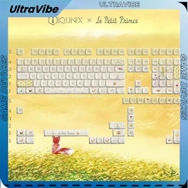 Колпачки для клавиш Little Prince Joint Rose 135 Pbt офисная игра киберспорт