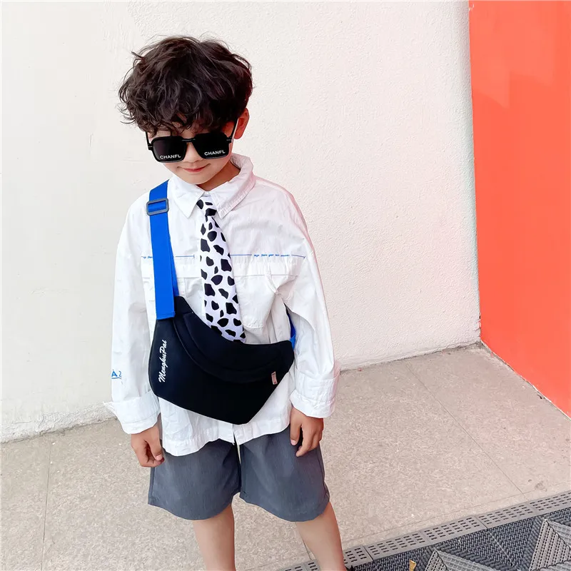 

Boys Canvas Bags Baby Contrast Backpacks Color Waist Pack Messenger Package Children's Coin Purses Candy Packet School Bag
