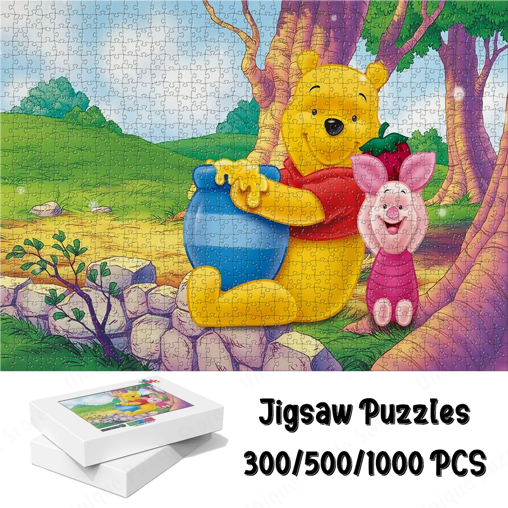 

Winnie The Pooh Jigsaw Puzzles Honey Pot Piggy Board Games Walt Disney Classic Cartoon Educational Toys Puzzles for Adults Gift