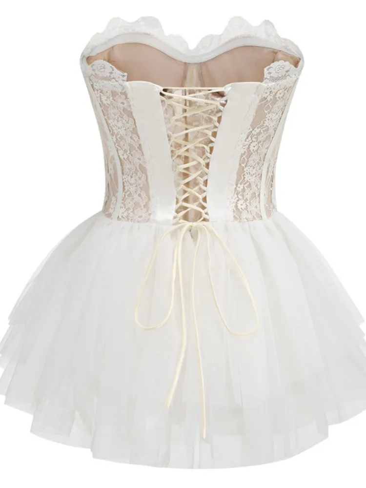 Женское вечернее платье без бретелек Белое Облегающее Платье с открытой спиной в