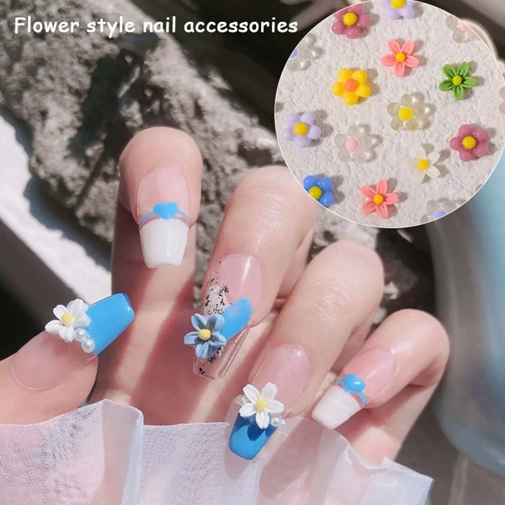 

50 шт. 3D цветочные орнаменты украшения для ногтей разноцветные полимерные украшения для ногтей для самостоятельного маникюра принадлежност...