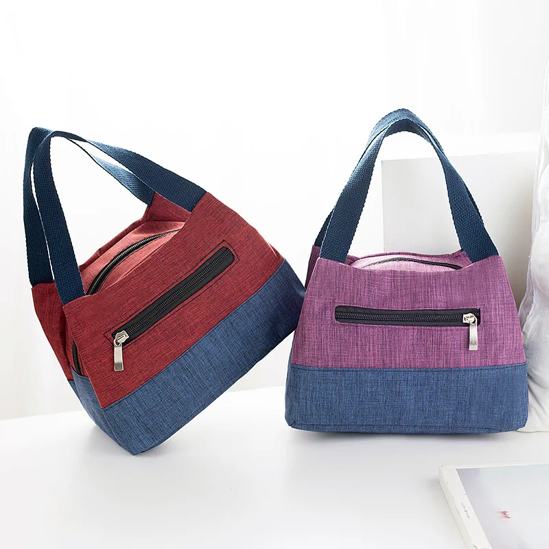 Casual women's bag Washed oxford cloth bento bag One shoulder messenger bag Canvas small bag Mini handbag handbag