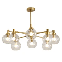 glass and gold low ceiling lamp modern type