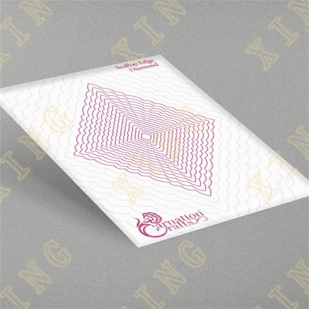 

Scallop Edge Diamond Metal Cutting Dies for Diy Scrapbooking Crafts Cut Stencils Maker Photo Album Template Handmade Decoration