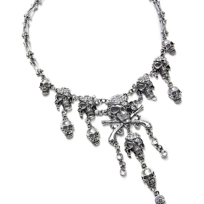 Винтажное ожерелье-чокер с черепом
