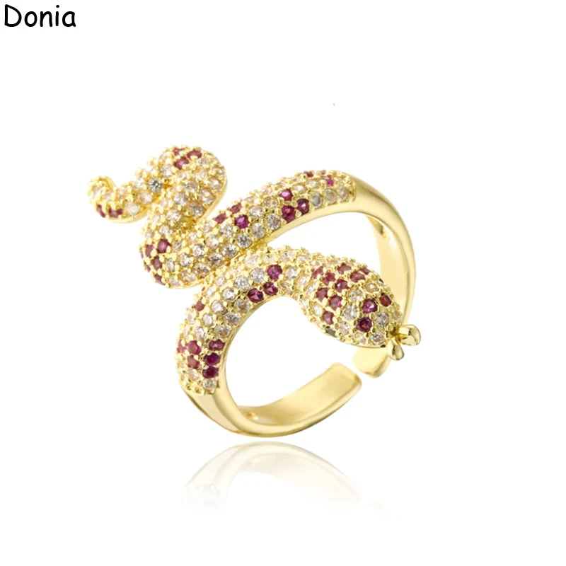 

Donia jewelry European and American fashion snake ring copper micro-encrusted zircon ring luxury new animal couple ring