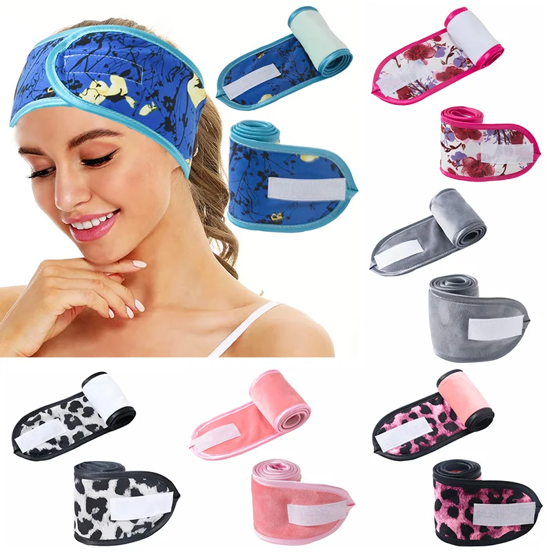 Elastic Salon SPA Yoga Facial Headbands Adjustable Hairband for Women Makeup Toweling Hair Wrap Head Band Shower Cap Hair Access images - 6