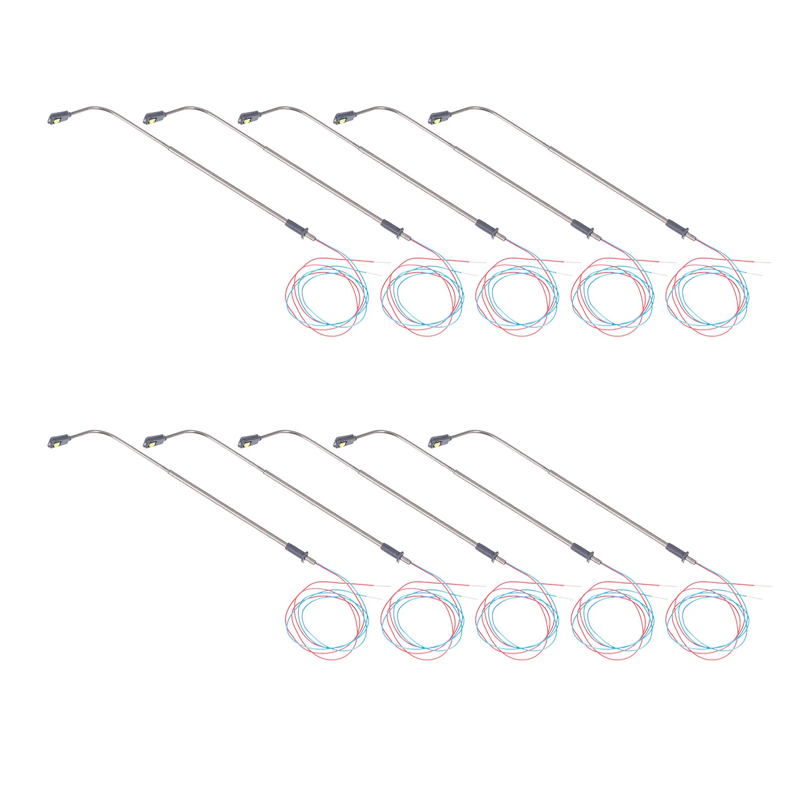 

10PCS Model Railway Train Lamp Stainless Steel 1/150 Railroad Model LED Light