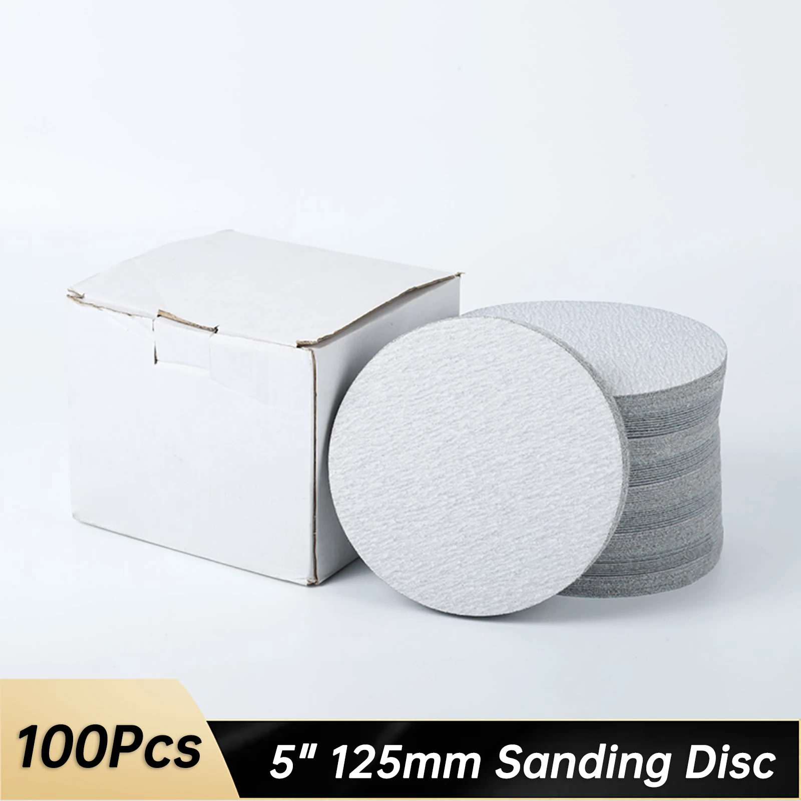 

100 шт. 5 дюймов 125 мм шлифовальные диски с крючком и петлей белая наждачная бумага для сухого шлифования 60-1200 Грит для полировки шлифования