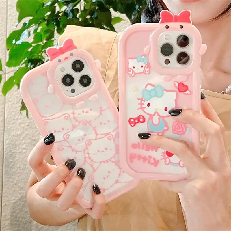 

Sanrio Hello Kitty Phone Case Cartoon Print Kawaii Love Kt Accessory Phone Case IPhone 14 13 12 11 Pro Max XR XS 8 Plus