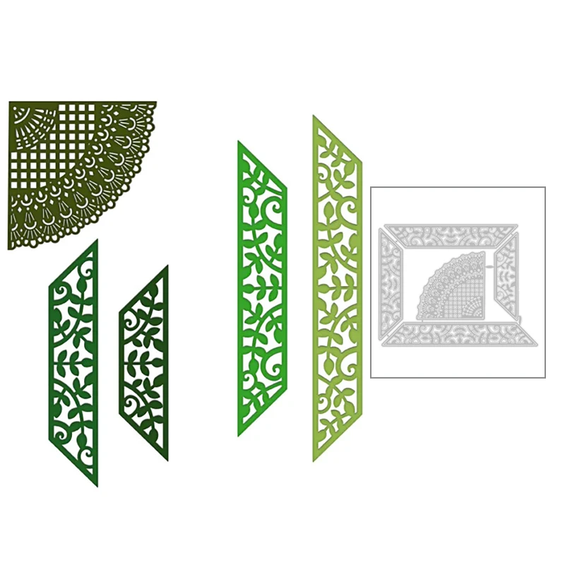 

2020 New Circle Pattern Background Embossing Edge Corner Metal Cutting Dies For Scrapbooking Greeting Card Cut Paper no Stamps