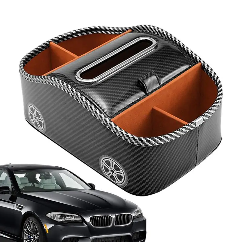 

Partitioned Car Armrest Storage Box Arm Rest Case Box Container Stowing Organizer Accessories Water Bottle Tissue Box Holder
