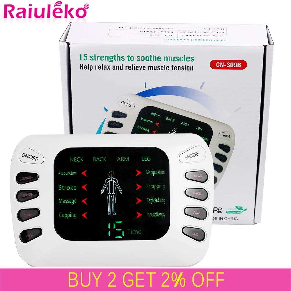 

Tens Acupuncture Electric Therapy EMS Dual Output Muscle Stimulator Meridian Physiotherapy Apparatus Massager Electrostimulator