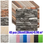Настенные 3D наклейки из пены, Декоративные самоклеящиеся панели размером 38 х35 см, 45 шт., кирпичные обои для украшения дома, гостиной, спальни