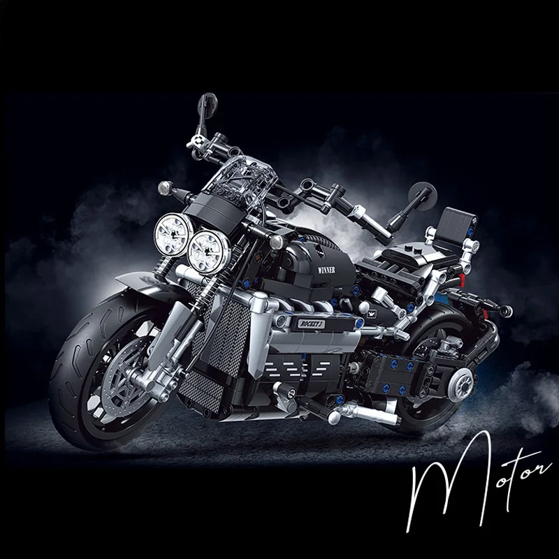 

New Triumph ROCKET 3 GT Motorcycles Building Blocks Bricks US Cruise Motorbike Car Speed Champions Classic Models Moto Toys Gift