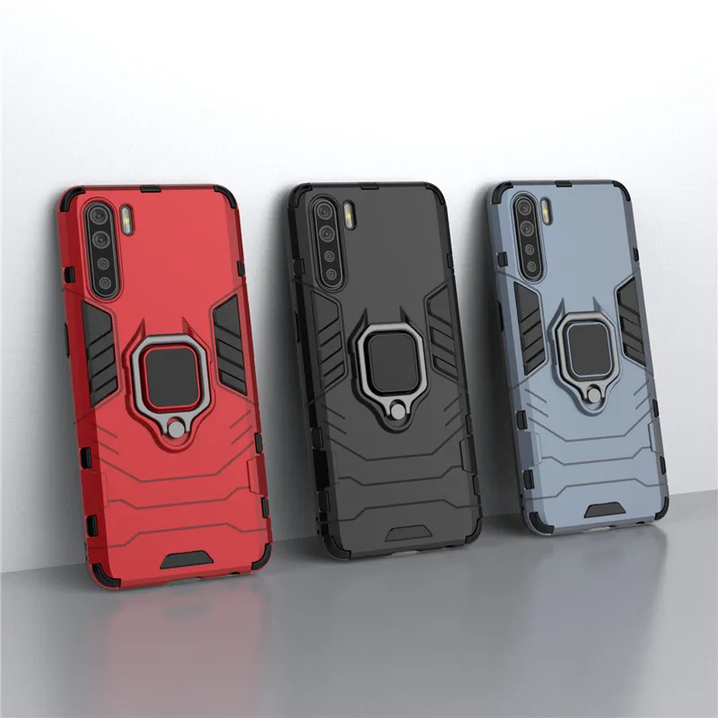 Чехол с кольцом-держателем для OPPO A91 защитный чехол-бампер защитная жесткая
