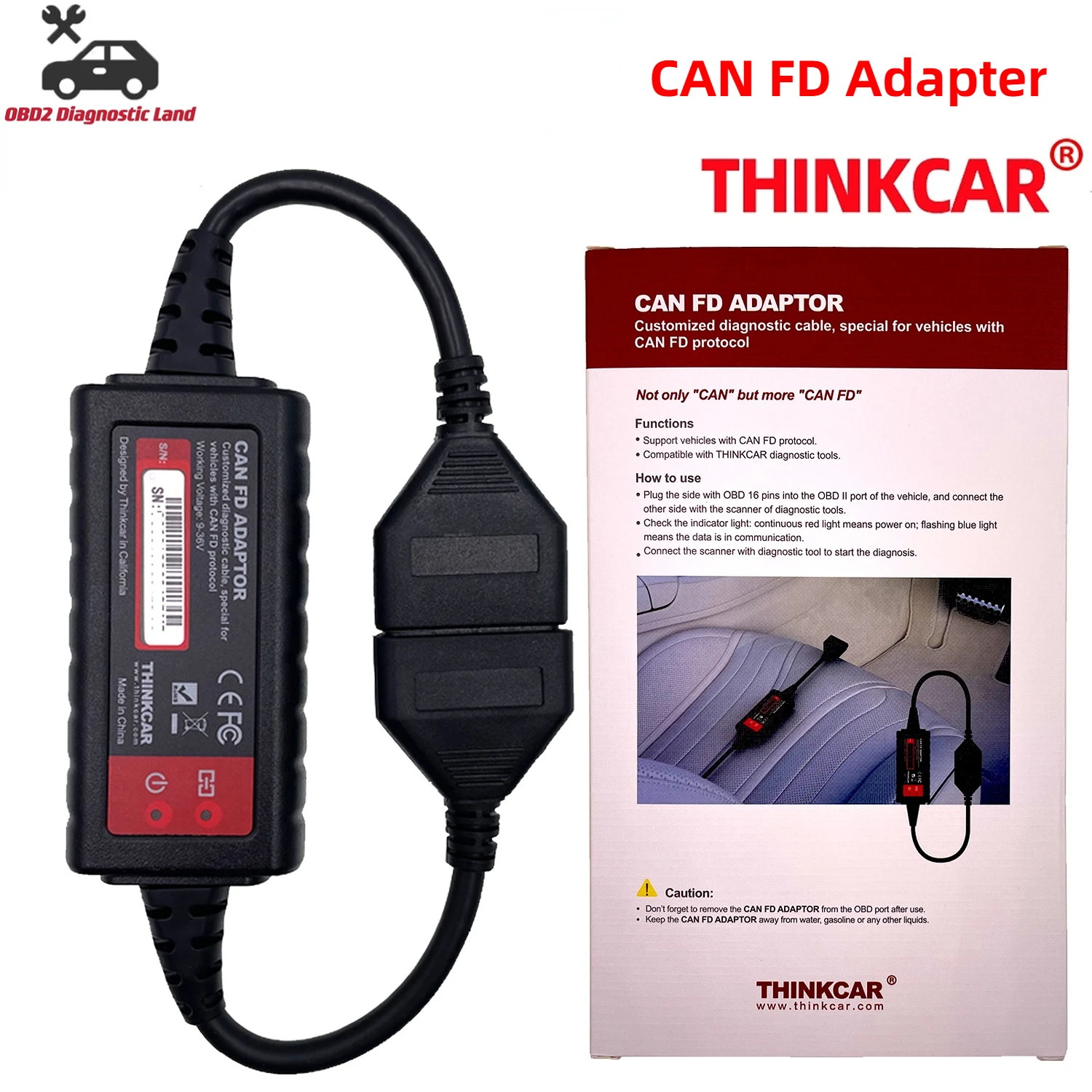 

100% оригинальный разъем THINKCAR CANFD для Thinktool, сканер для автомобиля, инструмент с поддержкой протокола CAN FD