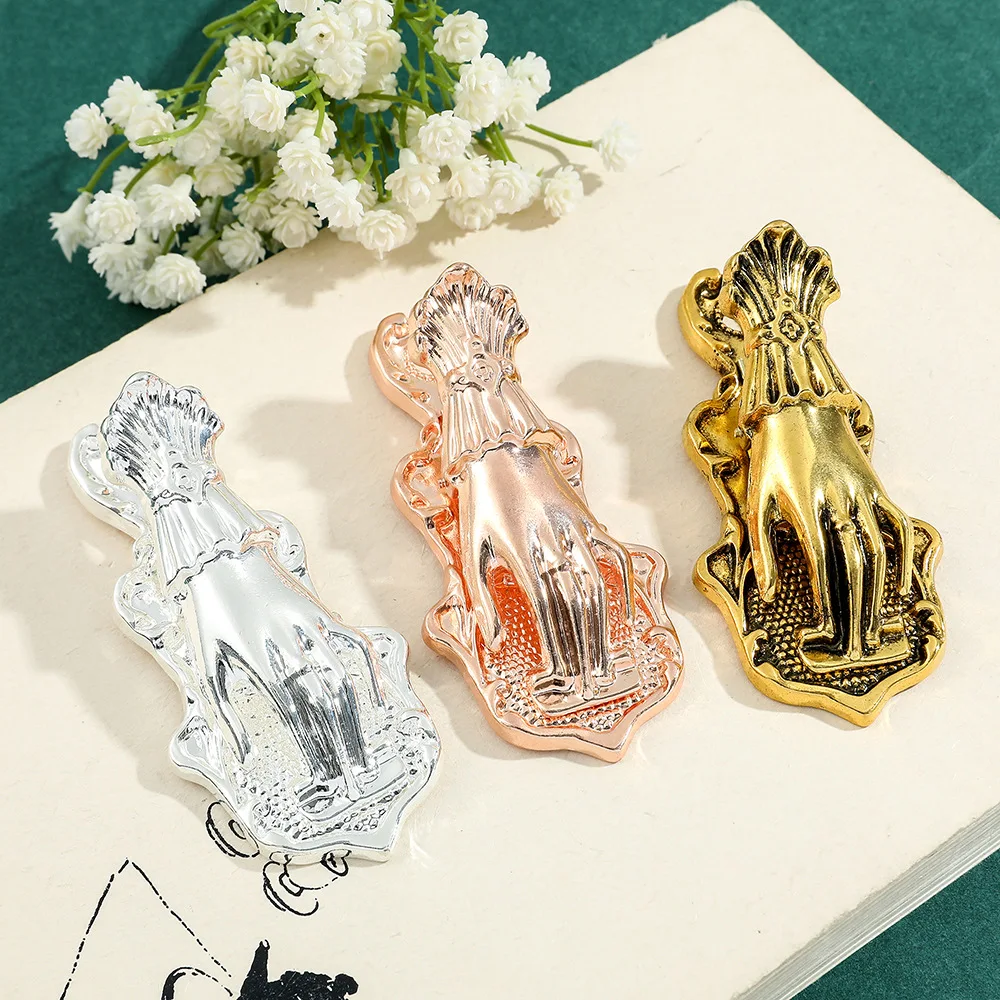 Новинка серебряная Винтажная закладка латунная Дамская ручка в форме руки для