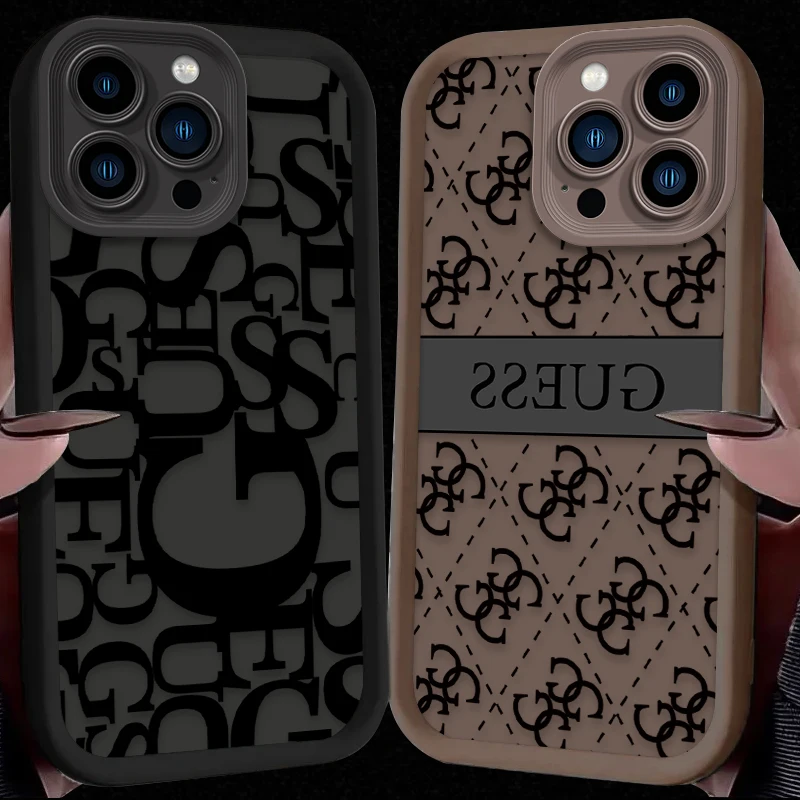 Luxury Love G-GueSs Soft Case For iPhone 16 15 14 13 12 11 Pro Max X XS S XR SE 2020 7 8 Plus iphone16 TPU Silicone Cover