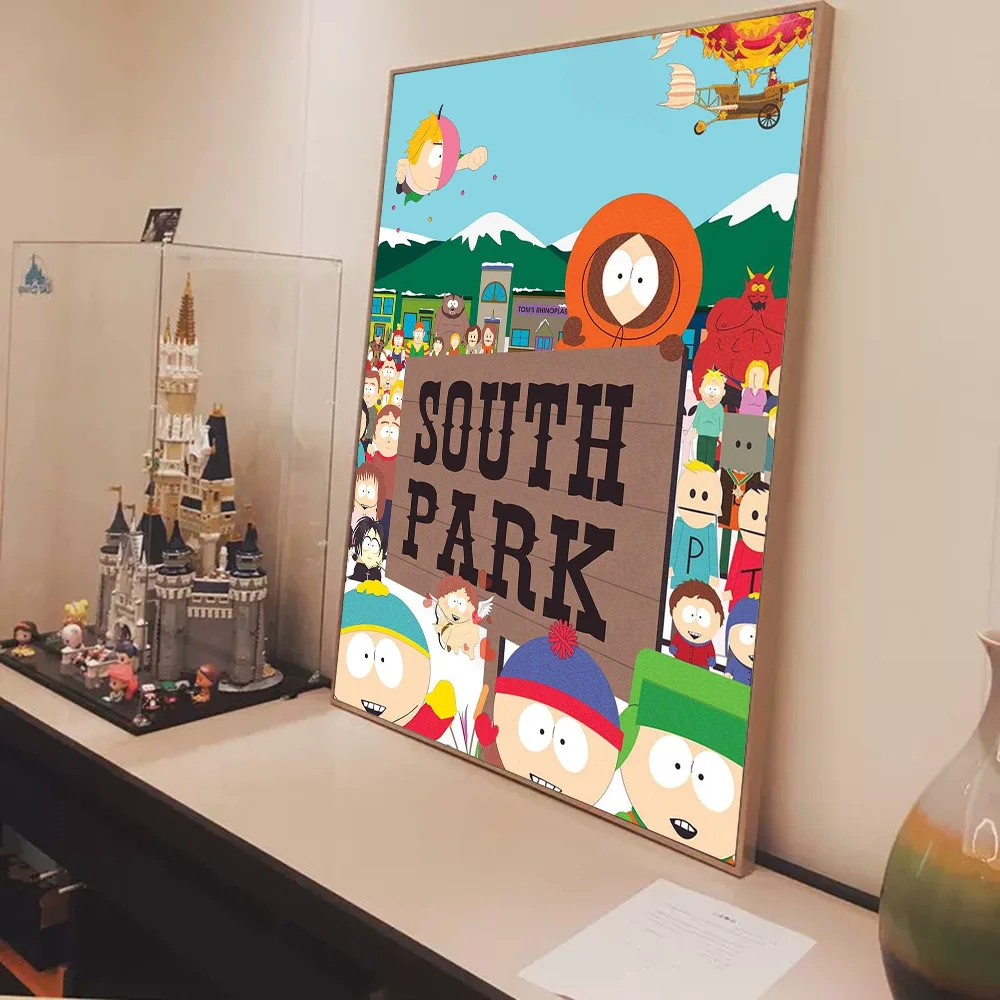 S-South Cartoon P-Park Movie Sticky Posters Whitepaper Sticker DIY Room Bar Cafe Wall Stickers