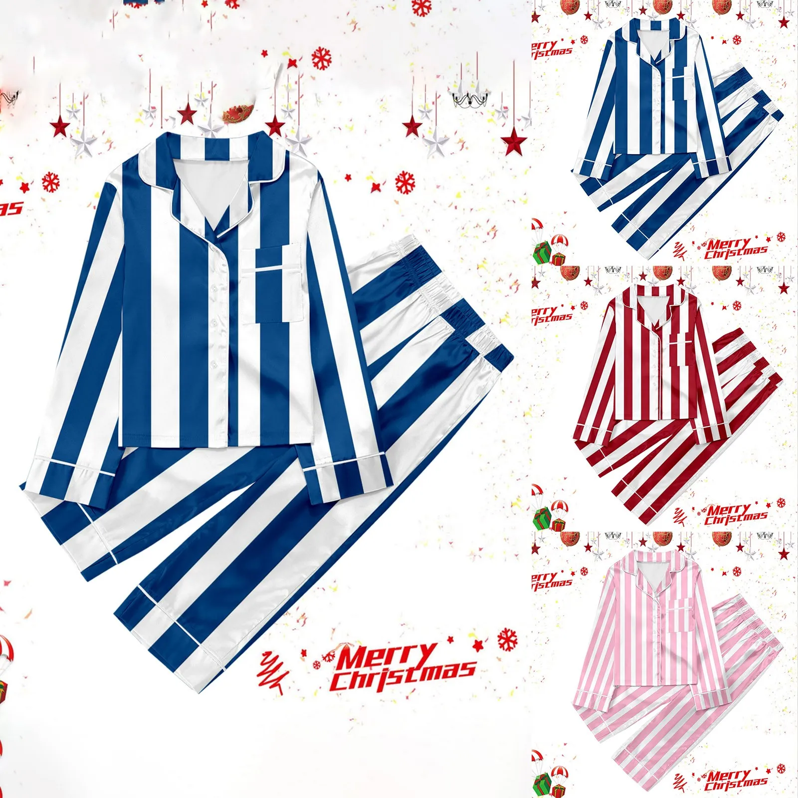 Детский рождественский атласный пижамный комплект для девочек топ с короткими