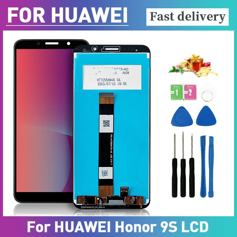

ЖК-дисплей 5,45 дюйма для Honor 9S, дисплей с сенсорным экраном, запасная деталь, 100% протестированный дигитайзер в сборе