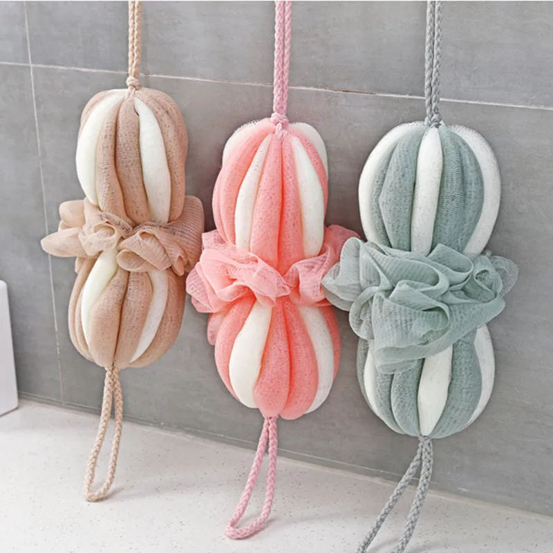 Bath Brush Flower Ball Scrub Towel Stretchable Mesh Body Shower Exfoliate Shoulder Scrubber Cleaning Tool