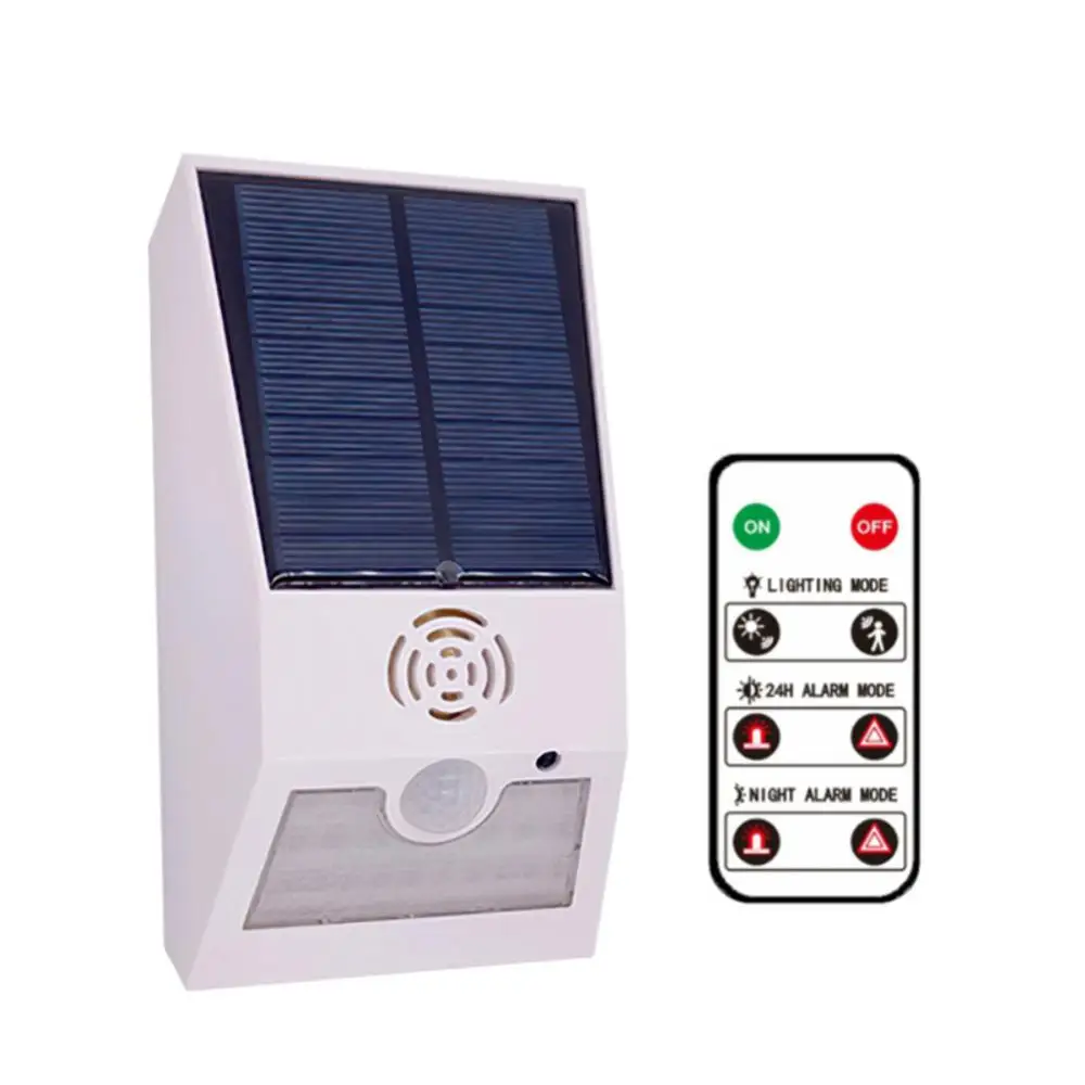 

Multi-function With Remote Controller With Pir Motion Sensor 129db Loud Security Alarm Siren For Home Yard Outdoor Wall Light