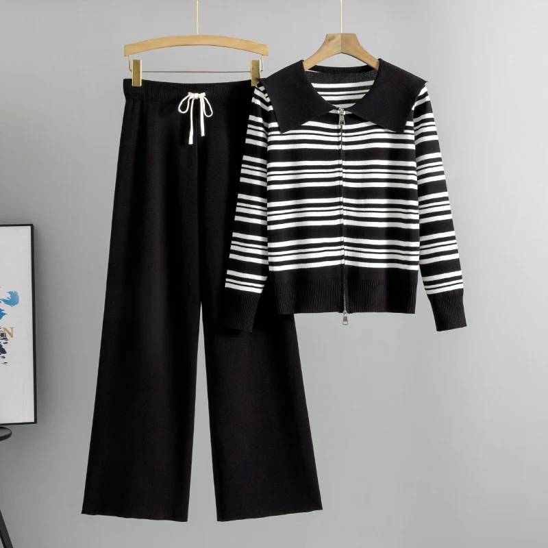 Весенние комплекты из двух предметов женский вязаный свитер костюм элегантный