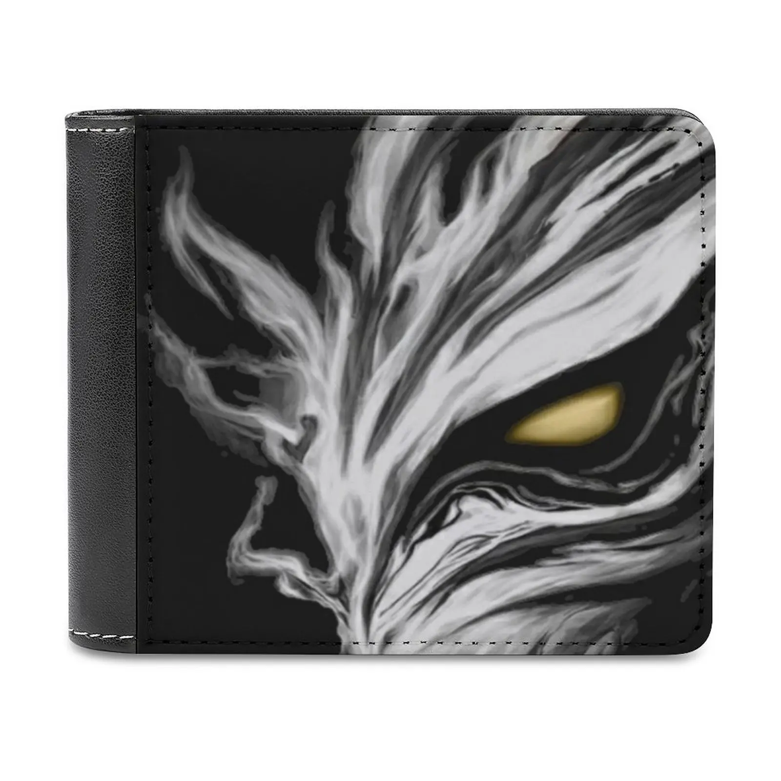 

Мужской кожаный кошелек Holo Mask с узором, мужской короткий кошелек, кошелек с несколькими кармашками для карт, модный кошелек с аниме отбелива...