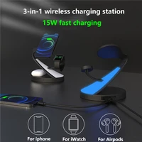 3in1 for magsafe magnetic wireless 15w fast charging station for iphone 12 13 pro max airpods pro 2 3 iwatch 6 se charger holder