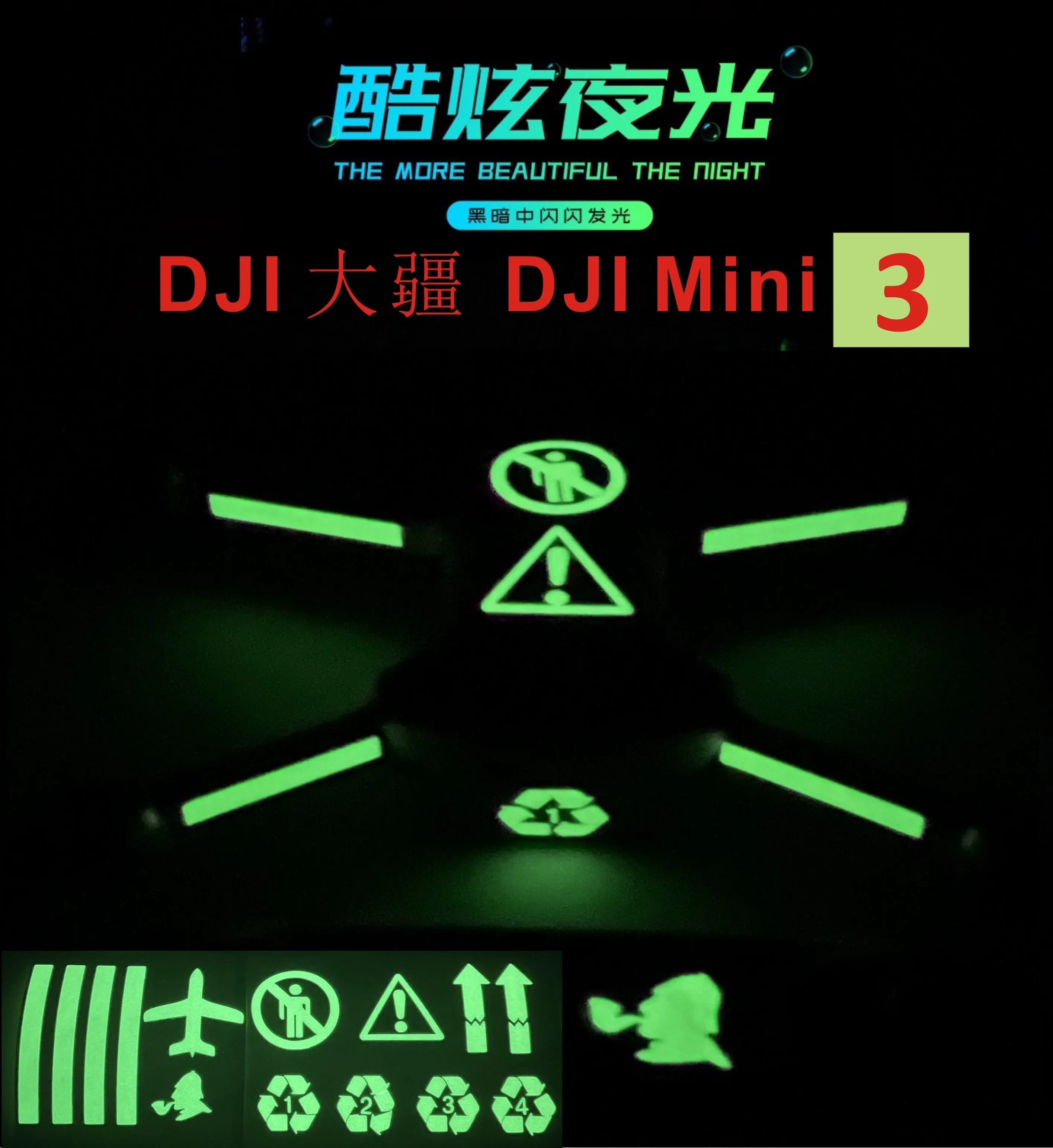 

For DJI mini 3 Pro Drone Luminous Glow Sticker DJI mini 3 Pro Accessories