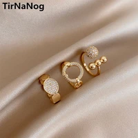 2022 new classic zircon circle open ring for woman sexy finger accessories fashion korean jewelry wedding party unusual rings