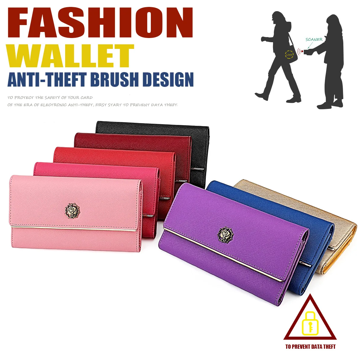 

Genuine Leather Ladies Wallet Rfid Anti-theft Swipe Card Bag Luxury Design Couple Purse Cell Phone Bags 2023