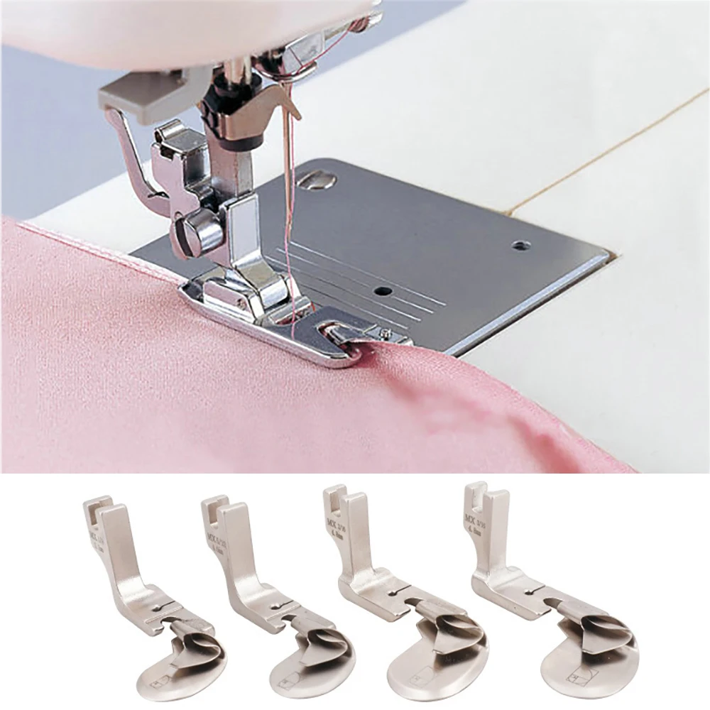 

Electric Sewing Machine Original Lockstitch Hemming Presser Foot For Silk Chiffon Skirt Crimping Hem Pull Sewing Accessories