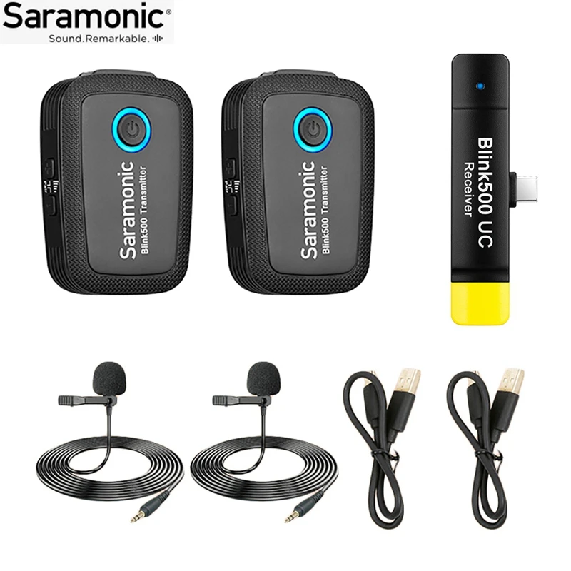 

Saramonic Blink500 B6 Wireless Microphone 2.4GHz Dual-Channel Mic System Lavalier for Samsung Android TYPE-C Smartphone