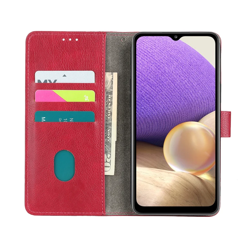 Чехол-книжка для Samsung Galaxy A32 кожаный с отделением-бумажником 4G 5G SM A325F A325M A326B