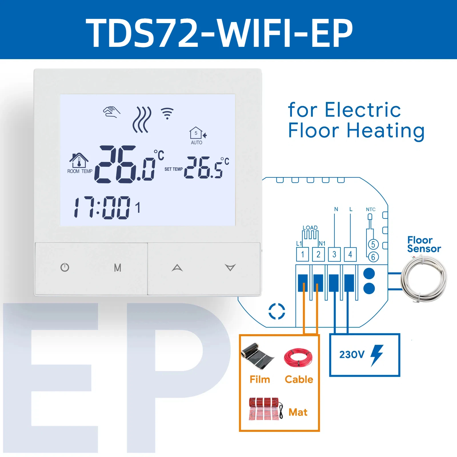 

Термостат Beok WIFI для умного дома