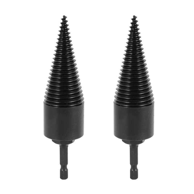 

2X Hex Shank Firewood Splitter Machine Drill Wood Cone Reamer Punch Driver Drill Bit Split Drilling Tools