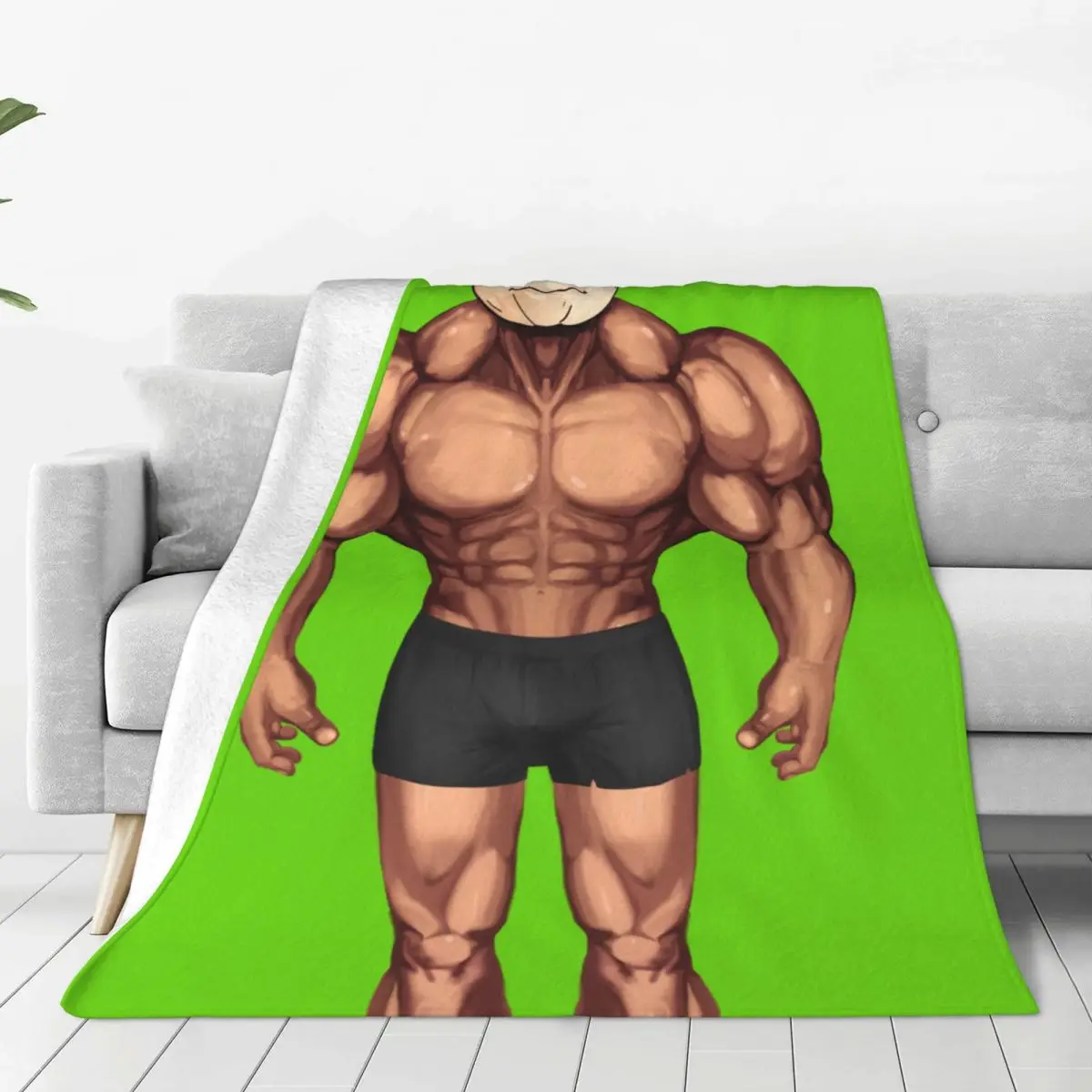

Muscle Man Blanket Ultra Soft Cozy Blooming Flowers Decorative Flannel Blanket All Season For Home Couch Bed Chair Travel
